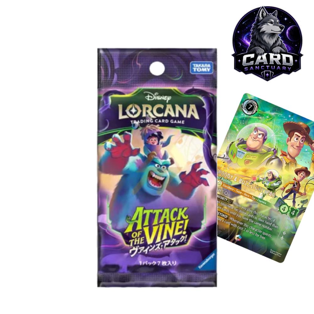 Disney Lorcana TCG Japanese Edition: Attack of the Vine! Booster Pack - Opened Live or Sent Sealed